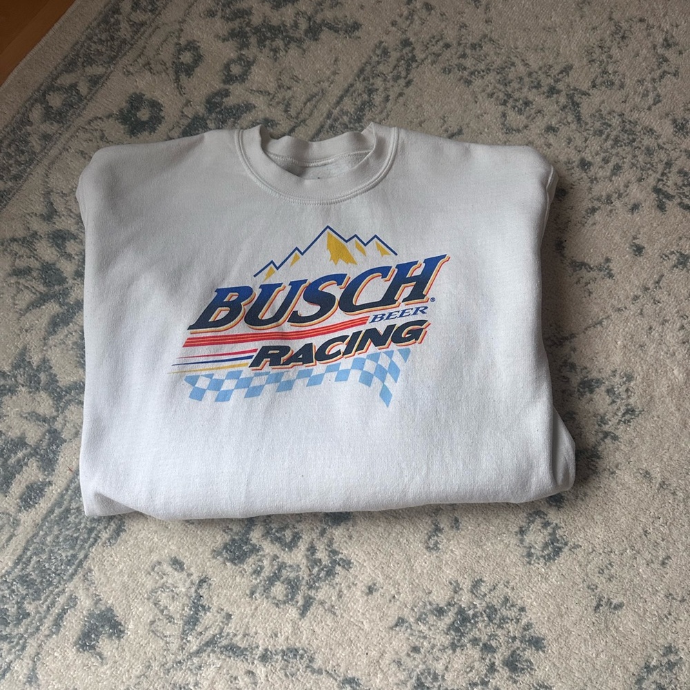 Racing White Crewneck Sweater